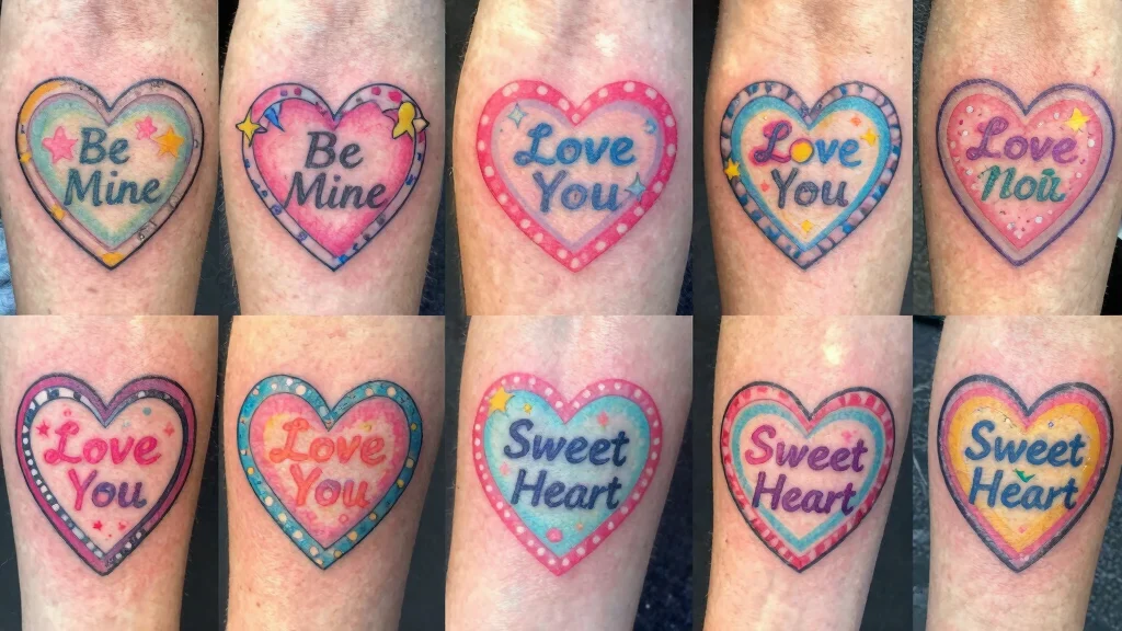 17 Candy Heart Tattoo Ideas: Playful, Cute, and Fun