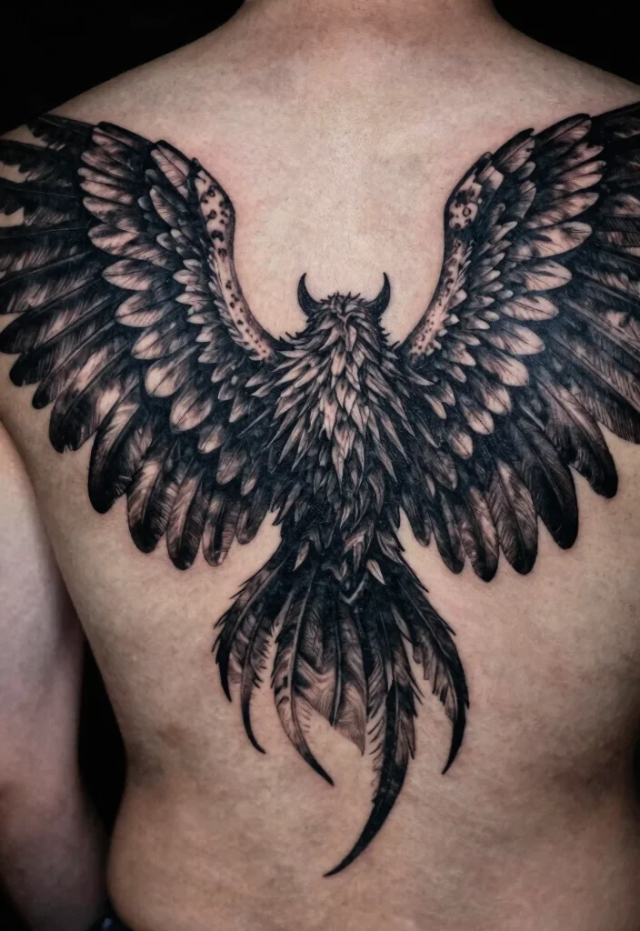 17 Dark Angel Tattoo Ideas: Mysterious, Powerful, and Striking - 8. Wings of Darkness 1