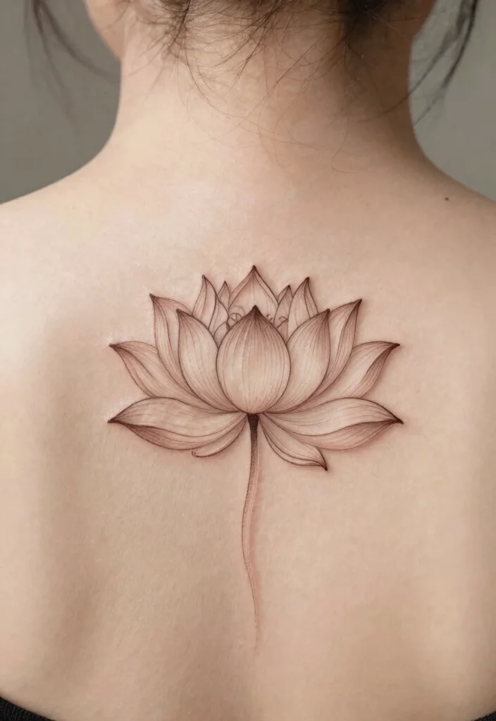17 Fine Line Flower Tattoo Ideas: Minimal, Soft, and Trendy - 3. Minimalistic Lotus 1