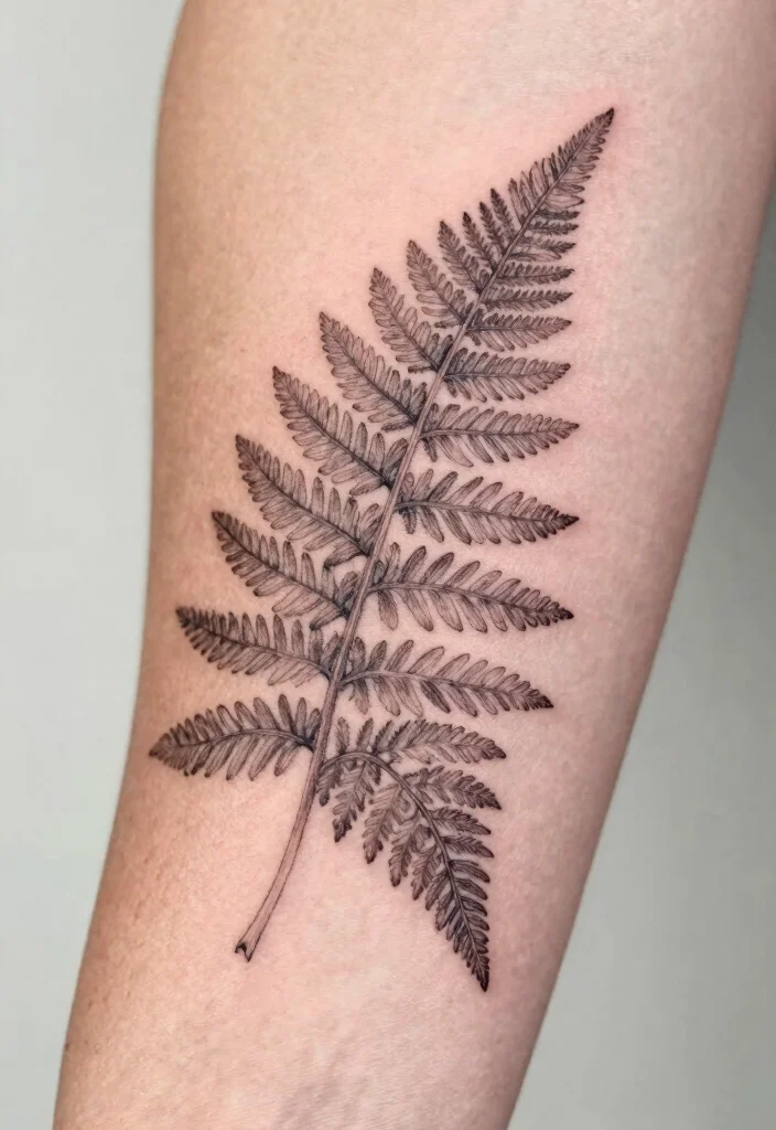 17 Fine Line Flower Tattoo Ideas: Minimal, Soft, and Trendy - 5. Simple Fern Leaves 1
