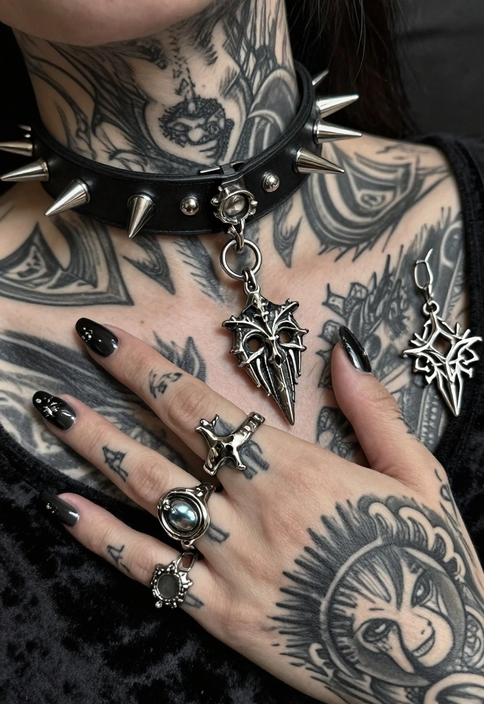 17 Gothic-Inspired Beauty Looks Inspired by The Girl with the Dragon Tattoo - 10. Statement Jewelry 1