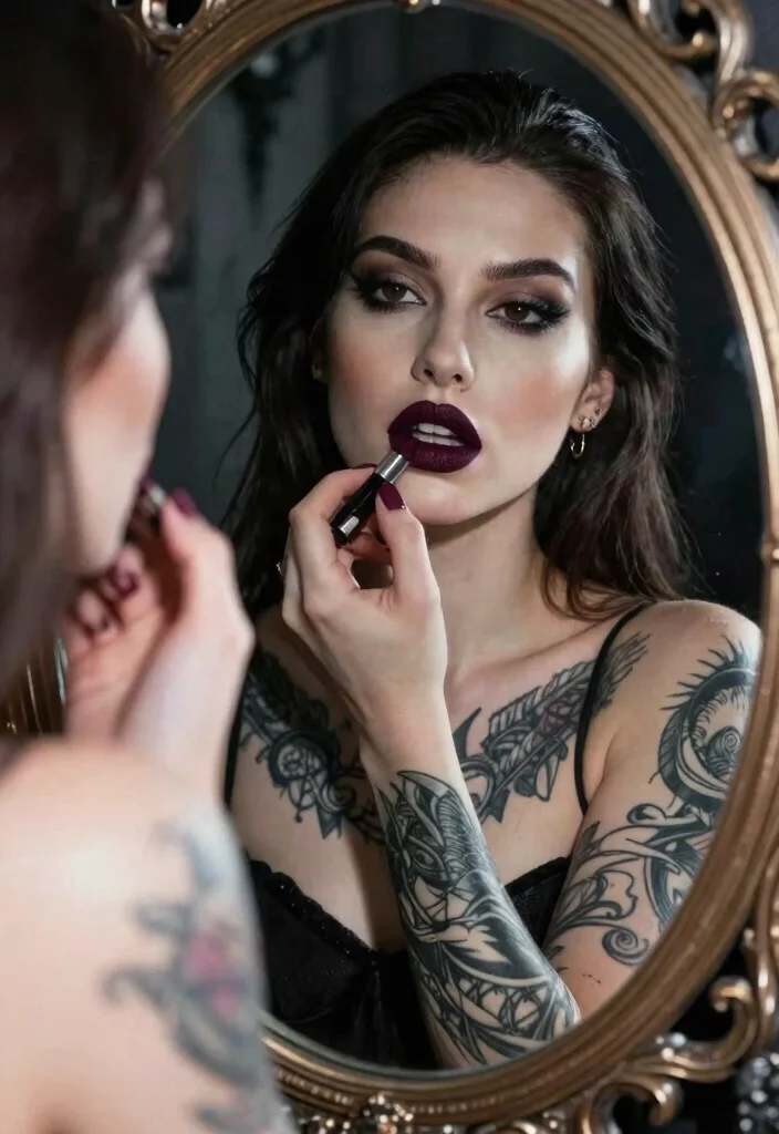 17 Gothic-Inspired Beauty Looks Inspired by The Girl with the Dragon Tattoo - 2. Dark Lip Colors 1