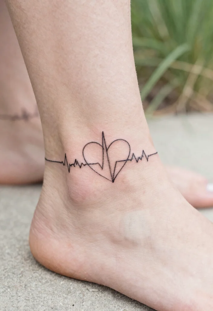 17 Heart Beat Tattoo Ideas: Emotional Simple and Clean - 4. Small Heart Beat Tattoo 1
