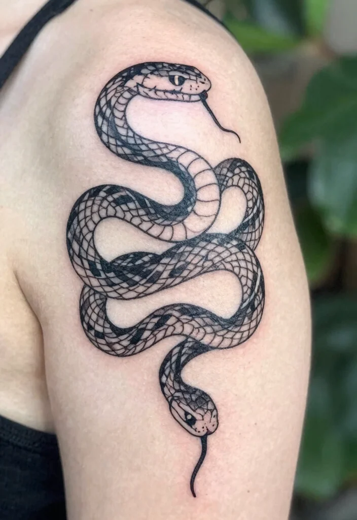 17 Snake Tattoo Stencil Ideas: Clean, Sharp, and Customizable - 1. The Classic Coiled Snake 1