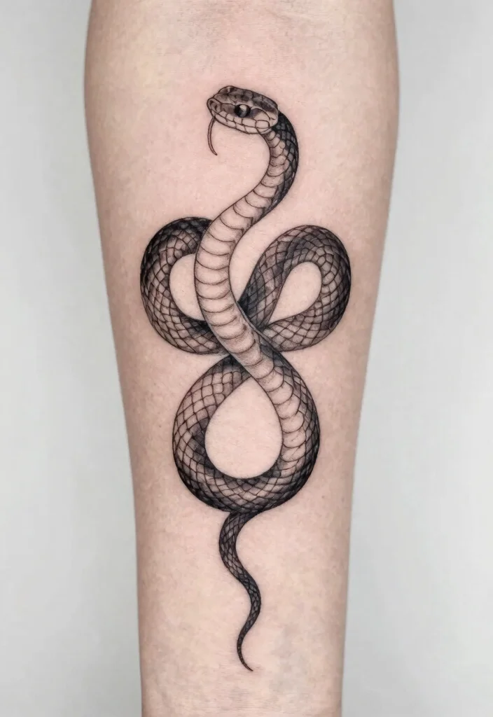 17 Snake Tattoo Stencil Ideas: Clean, Sharp, and Customizable - 12. Infinity Snake Design 1