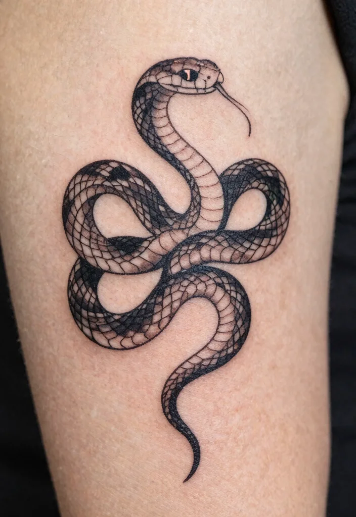 17 Snake Tattoo Stencil Ideas: Clean, Sharp, and Customizable - 13. Dual Snake Design 1