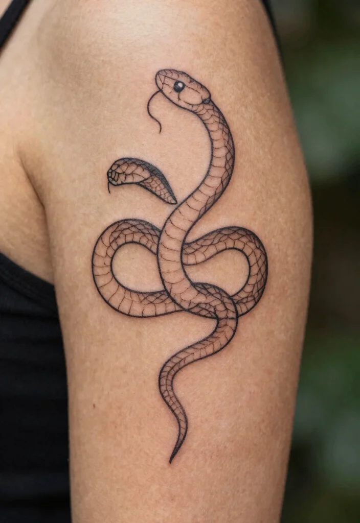 17 Snake Tattoo Stencil Ideas: Clean, Sharp, and Customizable - 5. Minimalist Snake Outline 1