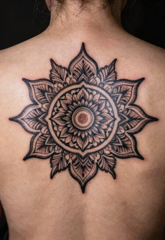17 Unique Sun Tattoo Ideas: Radiant, Symbolic, and Creative - 3. Mandala Sun Tattoo 1