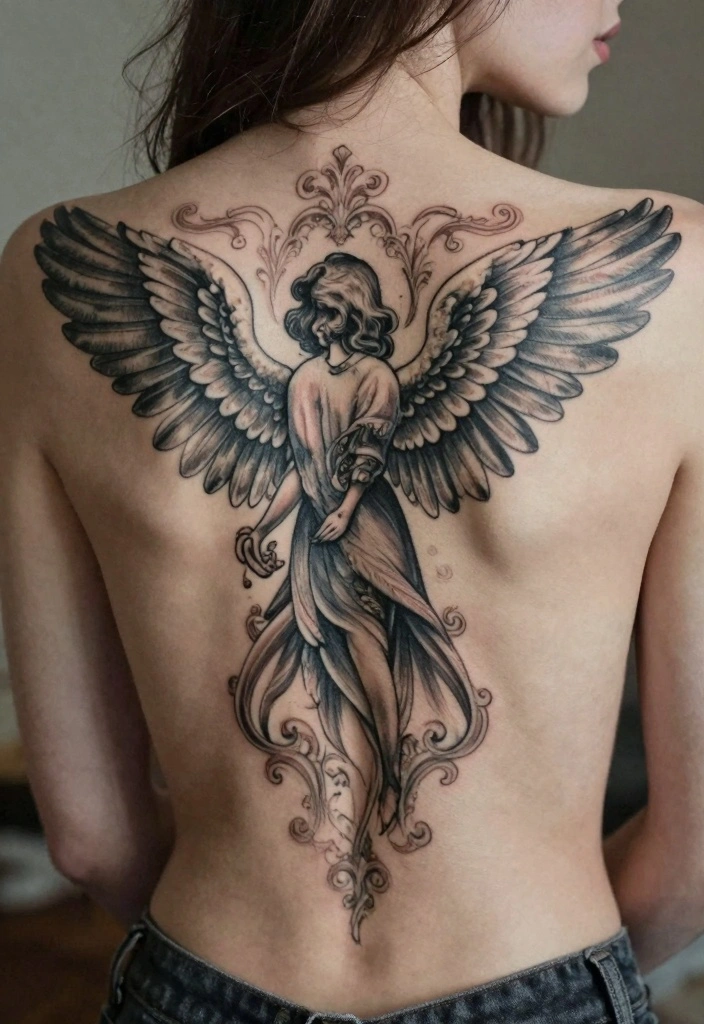 18 Angel Wings Tattoo on Back Ideas Bold Symmetrical and Iconic - 10. Vintage-Inspired Wings 1