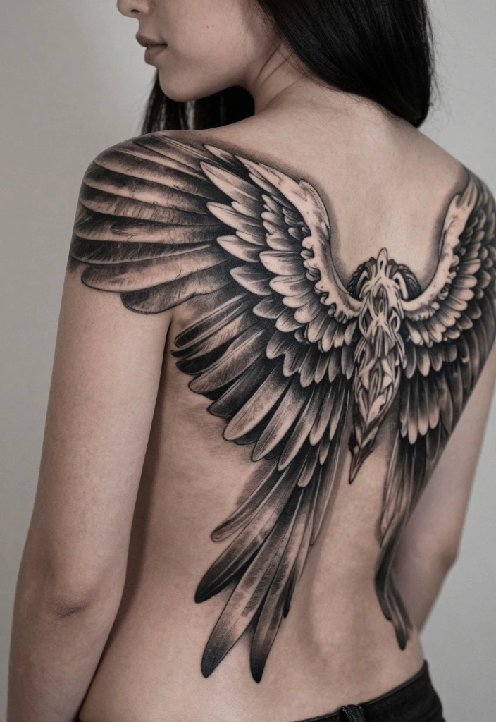 18 Angel Wings Tattoo on Back Ideas Bold Symmetrical and Iconic - 2. Bold Full Wings 1