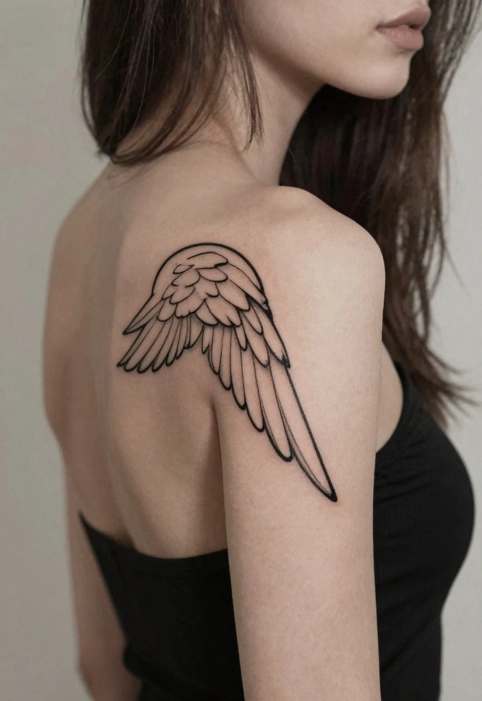 18 Angel Wings Tattoo on Back Ideas Bold Symmetrical and Iconic - 9. Simple Inked Wings 1