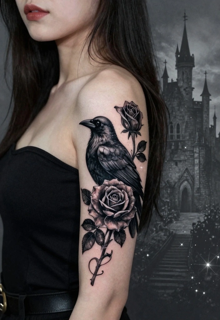 18 Black Rose Tattoo Coverup Ideas: Dark, Elegant, and Clever - 2. Dark Fairy Tale 1