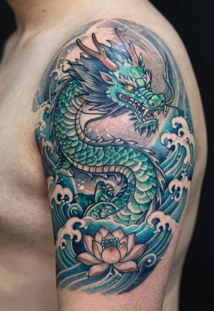 18 Dragon Back Tattoo Ideas: Epic, Powerful Statement Ink - 2. Serene Water Dragon 1