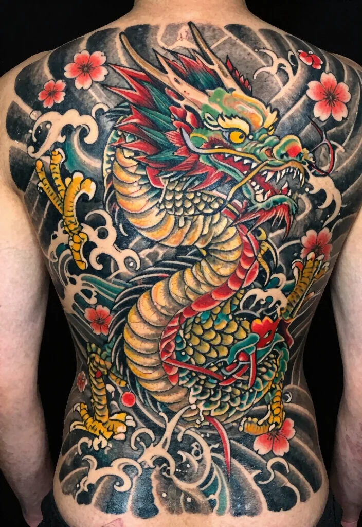 18 Dragon Back Tattoo Ideas: Epic, Powerful Statement Ink - 7. Japanese-Style Dragon 1