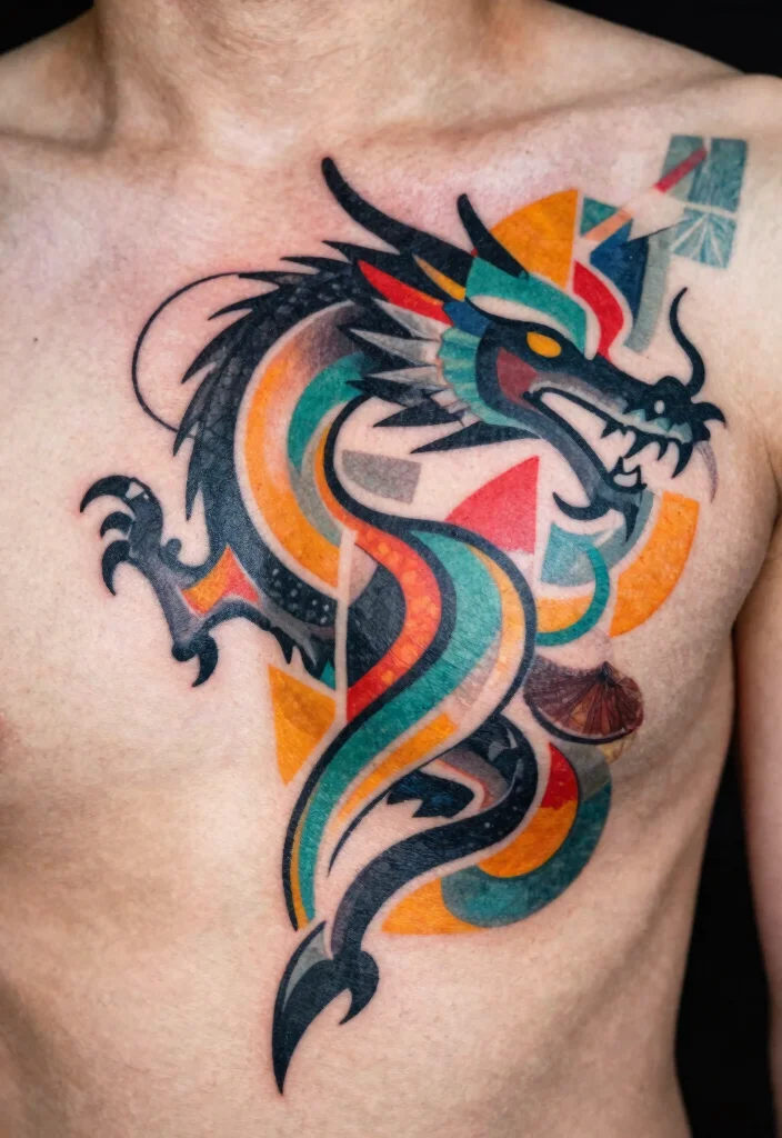 18 Dragon Tattoo Men Ideas Strong Bold and Masculine - 14. Abstract Dragon Tattoos 1