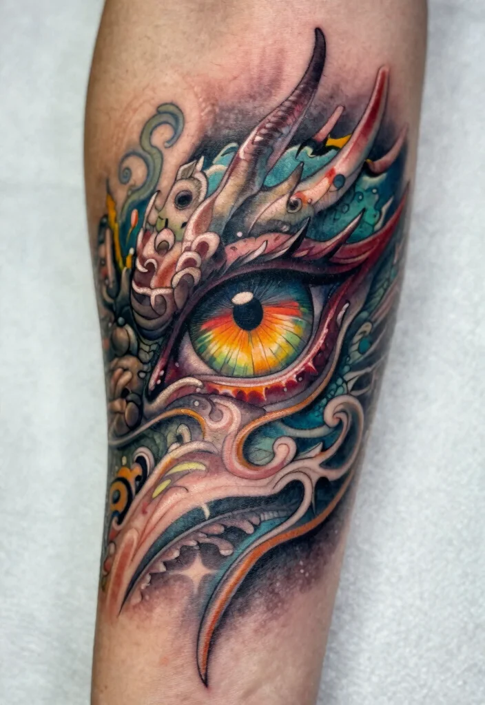 18 Dragon Tattoo Men Ideas Strong Bold and Masculine - 16. The Dragon’s Eye 1