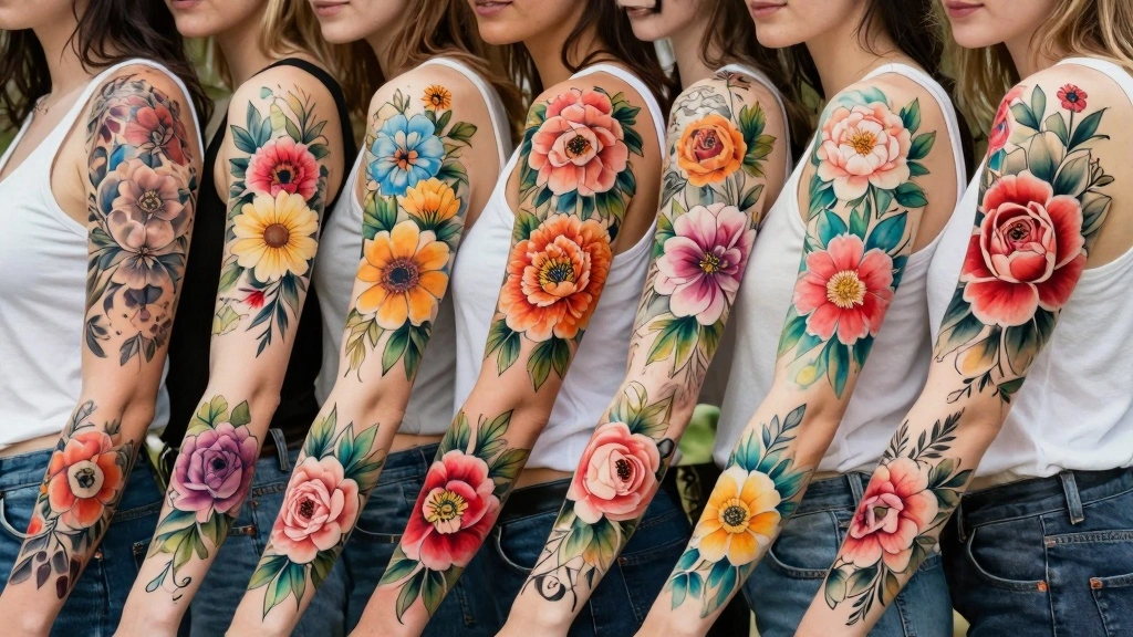 18 Flower Tattoo Sleeve Ideas: Artistic, Cohesive, and Bold