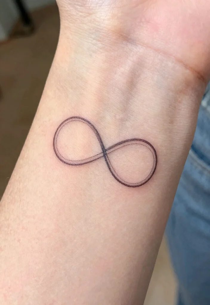 18 Infinity Heart Tattoo Ideas: Eternal Love and Meaning - 1. Simple Outline Infinity Heart 1