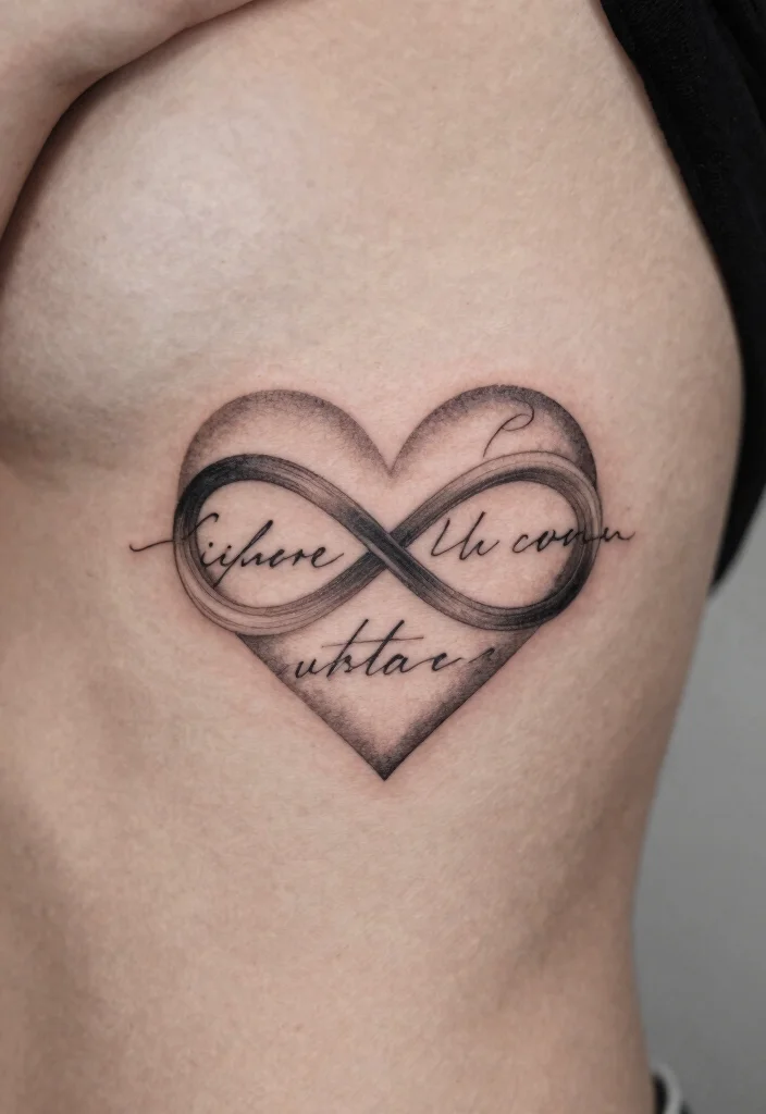 18 Infinity Heart Tattoo Ideas: Eternal Love and Meaning - 12. Infinity Heart with Quotes 1