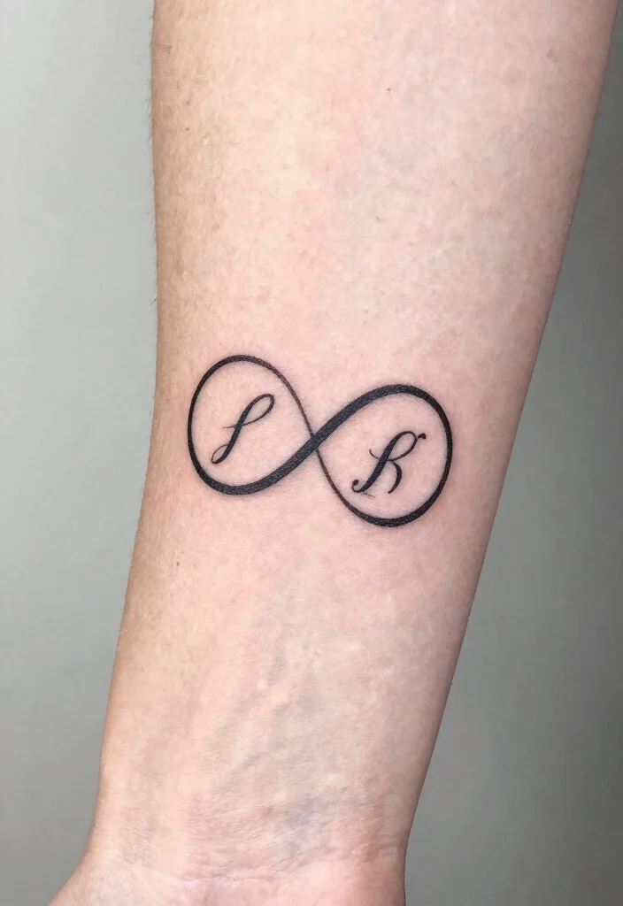 18 Infinity Heart Tattoo Ideas: Eternal Love and Meaning - 16. Infinity Heart with Initials 1