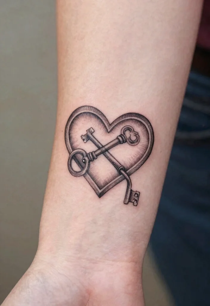 18 Infinity Heart Tattoo Ideas: Eternal Love and Meaning - 18. Infinity Heart with a Key 1