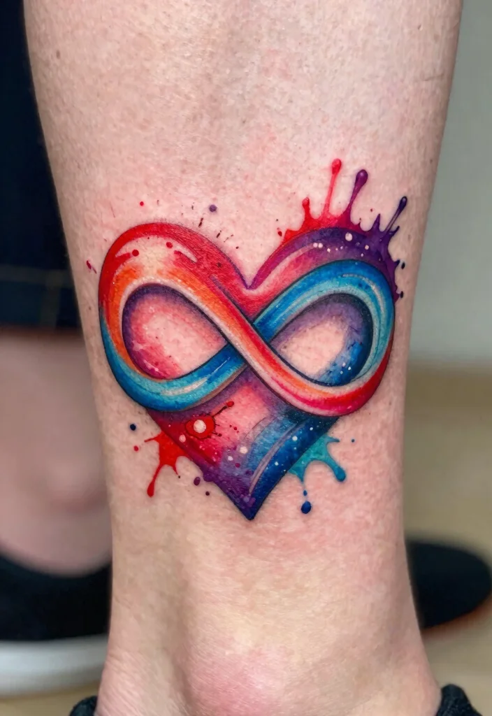 18 Infinity Heart Tattoo Ideas: Eternal Love and Meaning - 5. Colorful Infinity Heart 1