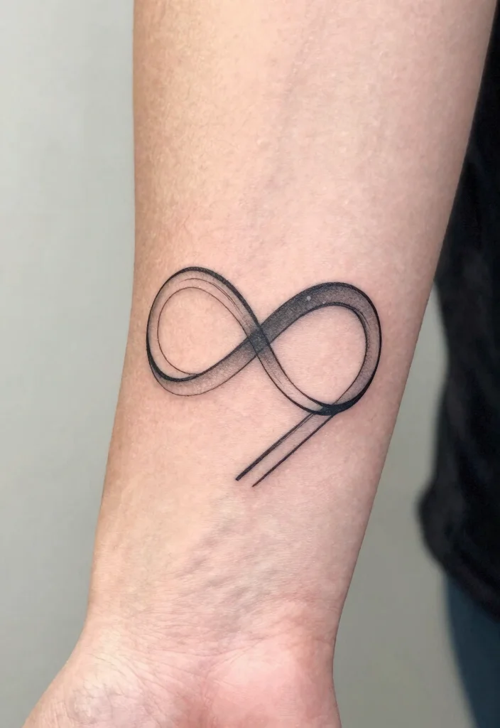 18 Infinity Heart Tattoo Ideas: Eternal Love and Meaning - 8. Minimalist Infinity Heart with Geometric Shapes 1