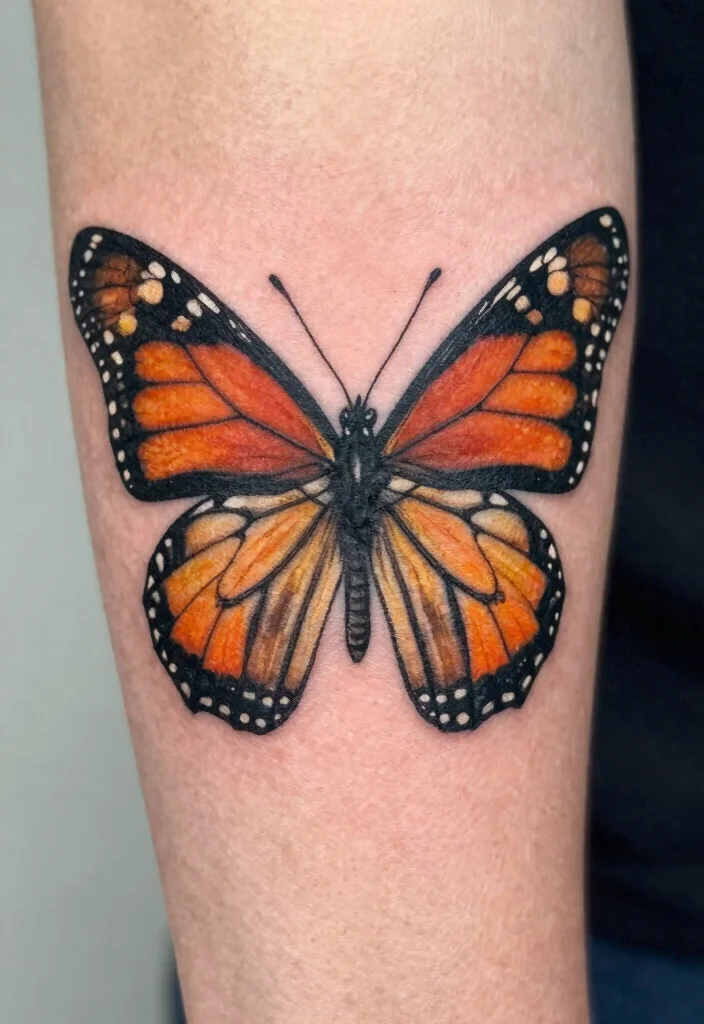 18 Monarch Butterfly Tattoo Ideas: Elegant, Symbolic, and Bold - 1. Elegant Monarch Wing Tattoo 1