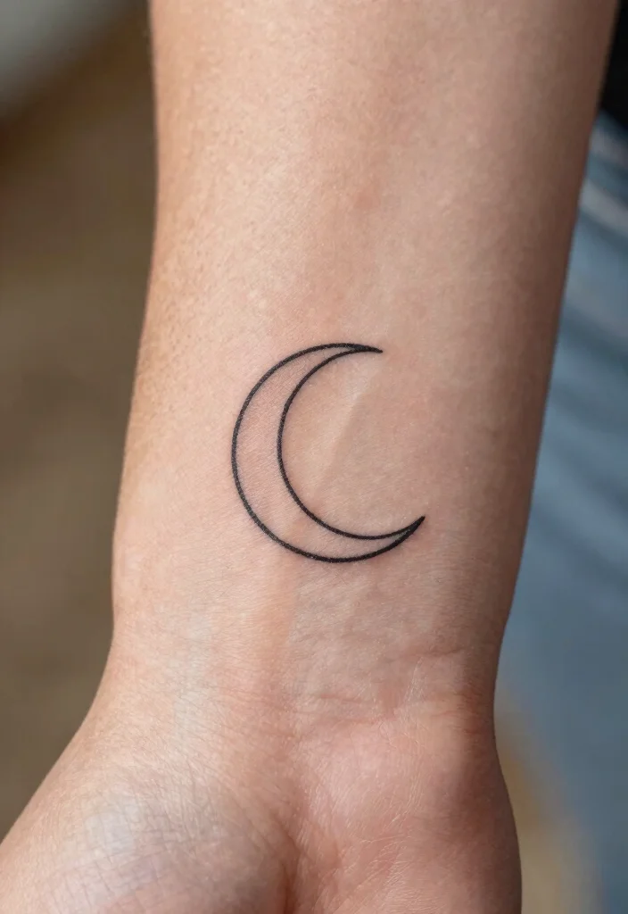 18 Moon Tattoo Design Ideas Unique Mystical and Modern - 1. Minimalist Crescent Moon 1