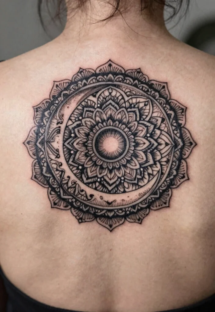 18 Moon Tattoo Design Ideas Unique Mystical and Modern - 6. Mandala Moon Tattoos 1