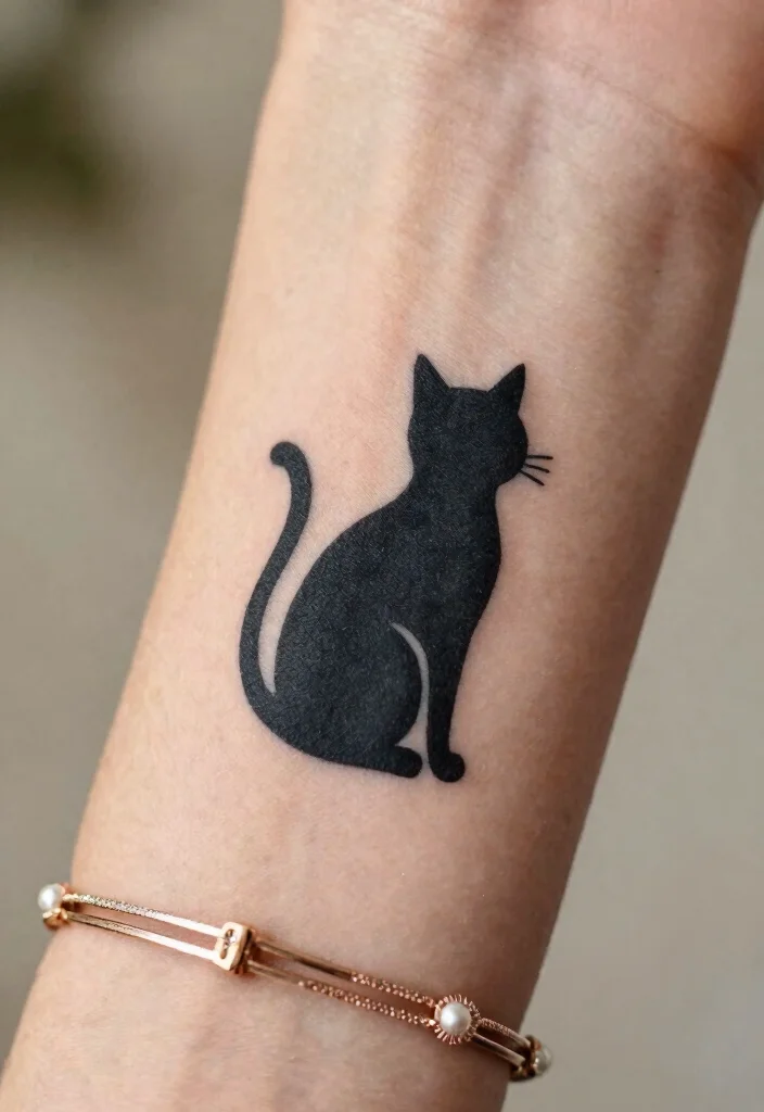 18 Tattoo Ideas Cat Lovers Will Adore - 1. Simple Cat Silhouette 1