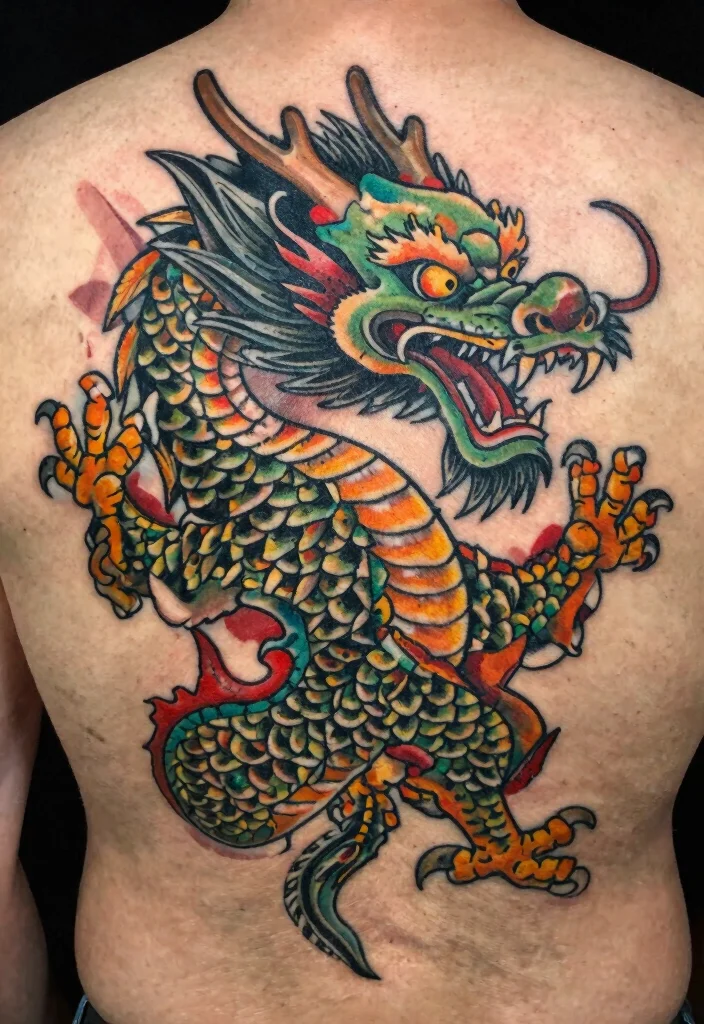19 Dragon Tattoo Ideas You Will Want to Save - 18. Classic Dragon Tattoos 1