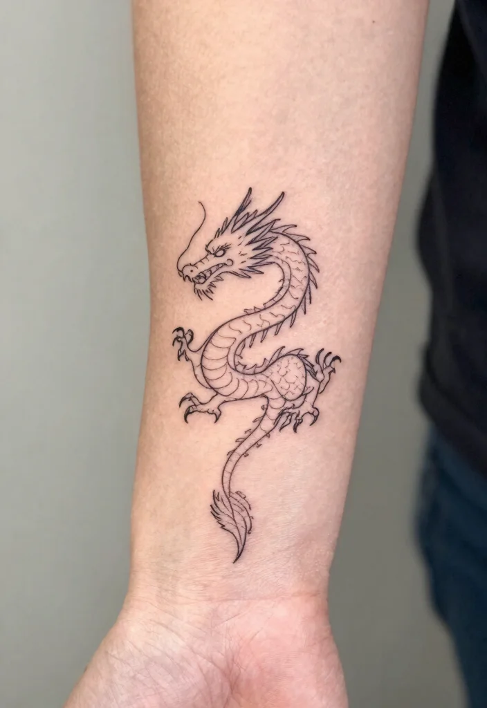 19 Dragon Tattoo Ideas You Will Want to Save - 4. Minimalist Dragon Tattoos 1